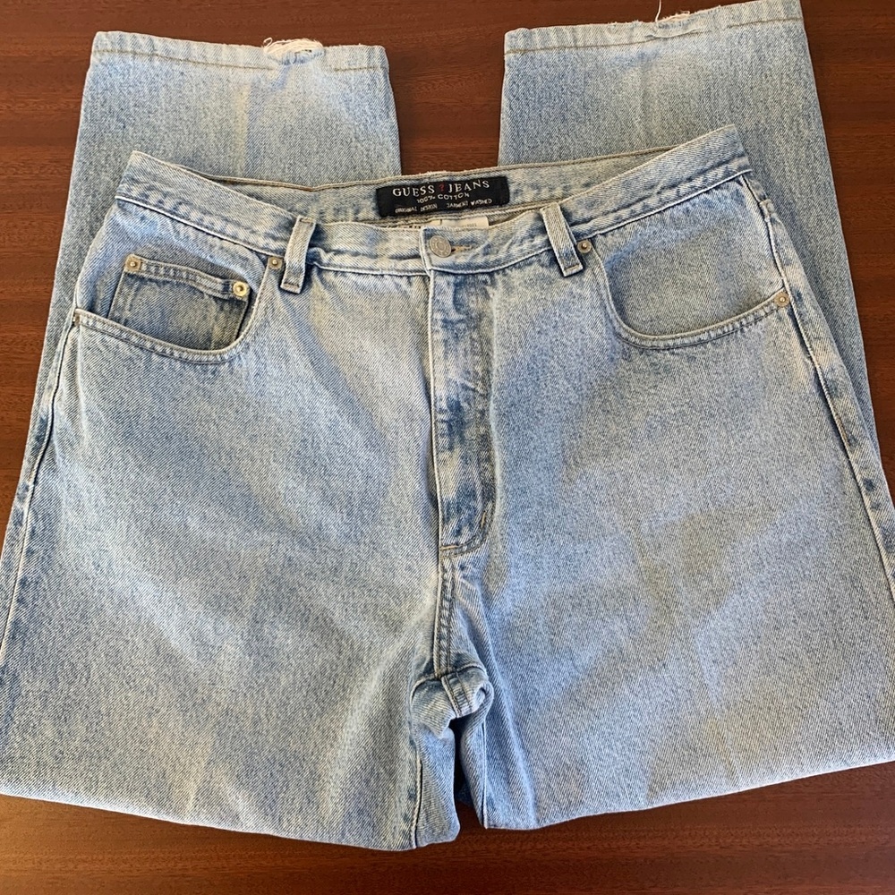 Guess Men’s Straight Light Blue Jeans - Picture 2 of 8